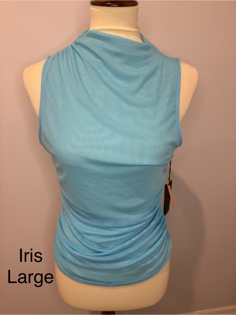 iris Light Blue Draped Sleeveless Camisole